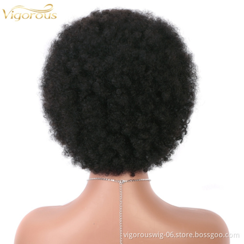 Vigorous wholesale top quality 150% density wavy short curly custom logo cheap brazilian human hair non lace front wigs